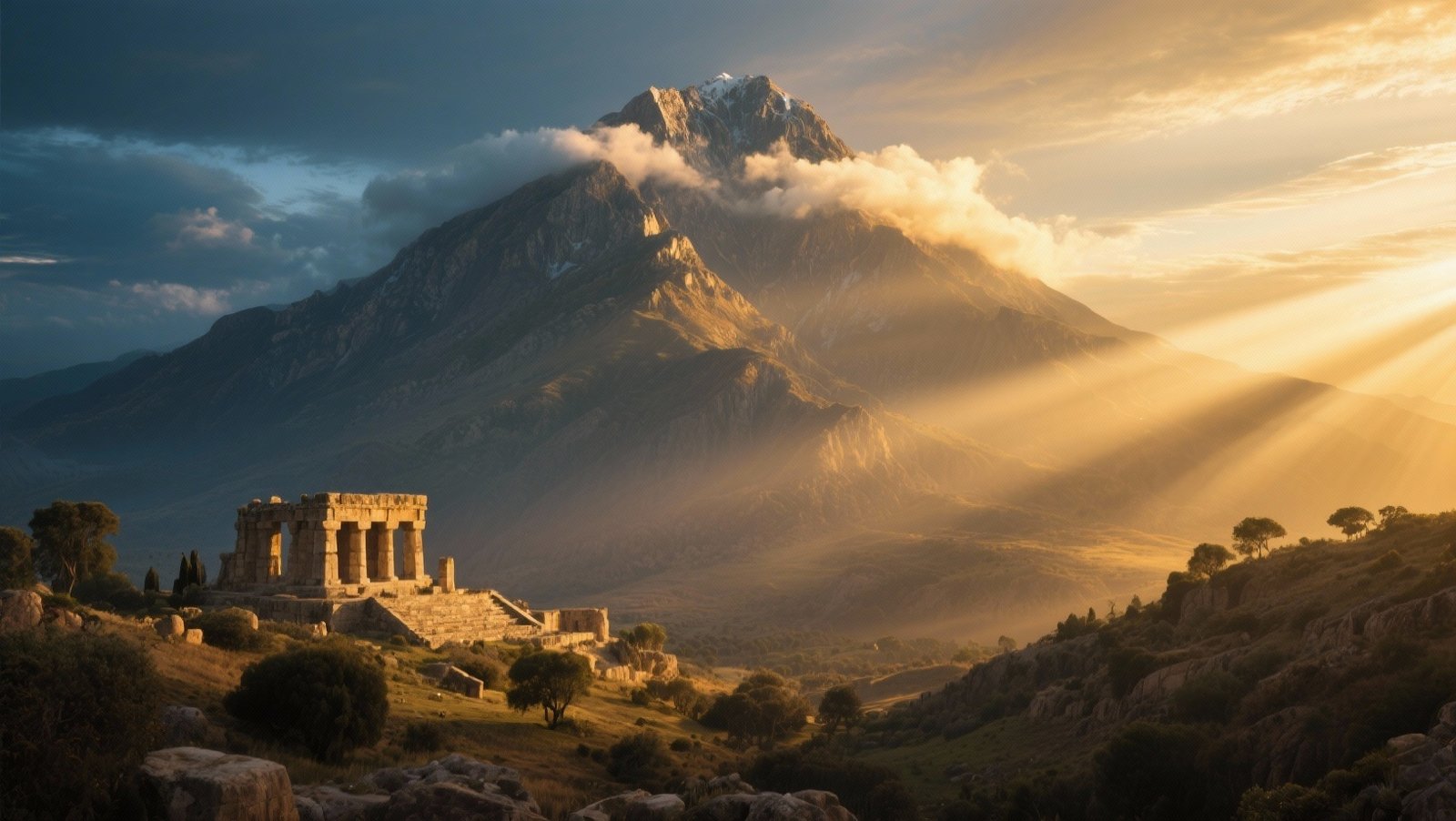 Vue majestueuse du Mont Moriah au lever du soleil